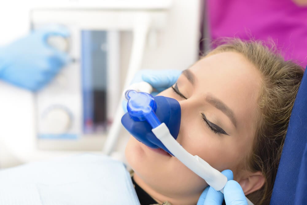 dental patient with sedation mask
